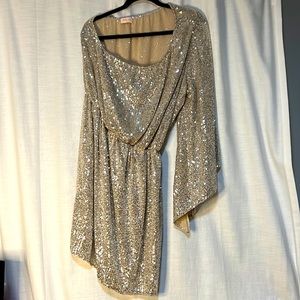 Gorgeous 2x sequenced disco ball dress one shoulder